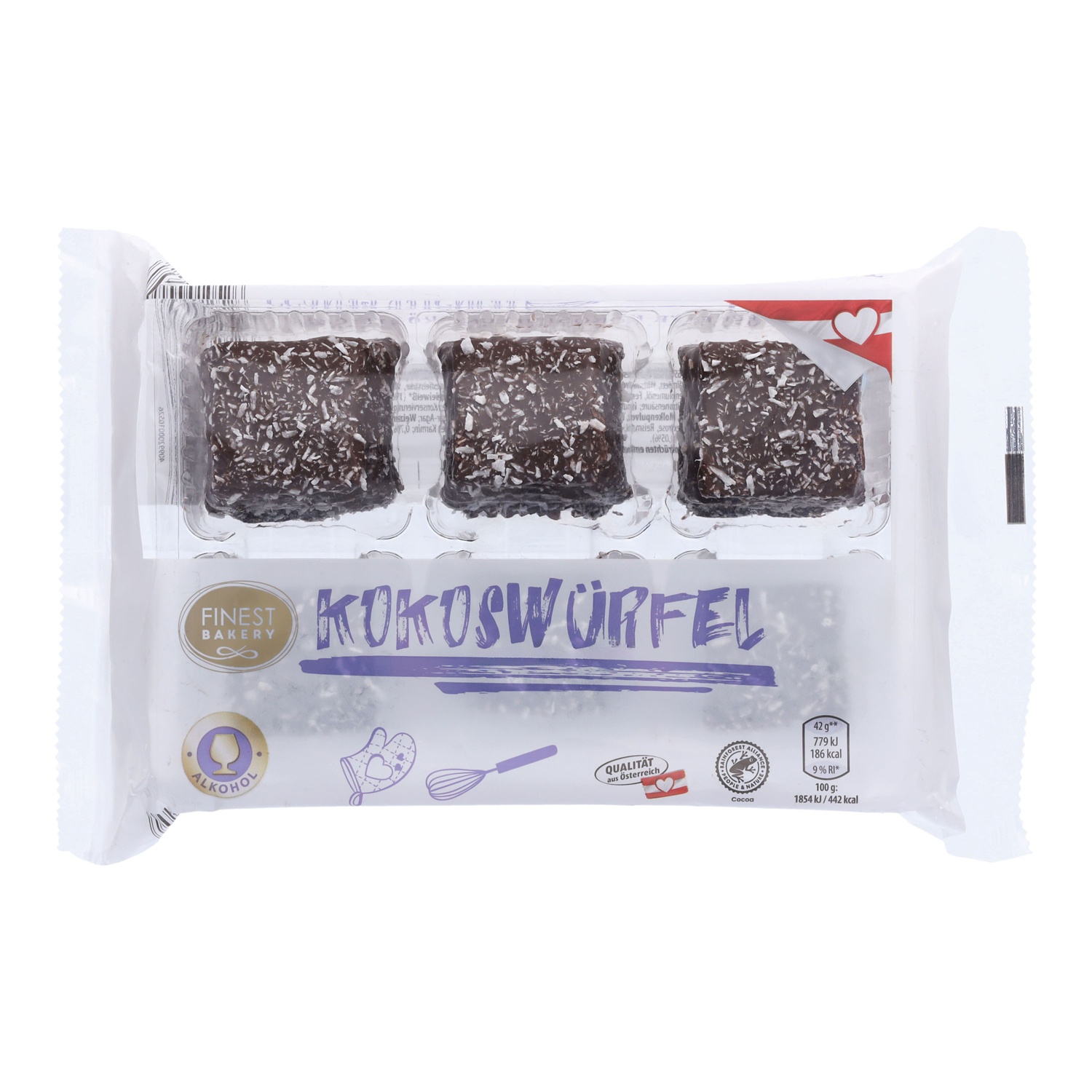 FINEST BAKERY Mini Würfel/Kuppeln, Kokoswürfel 250g