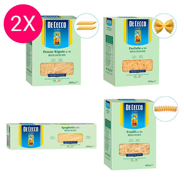 Assortiment découverte des pâtes bio De Cecco