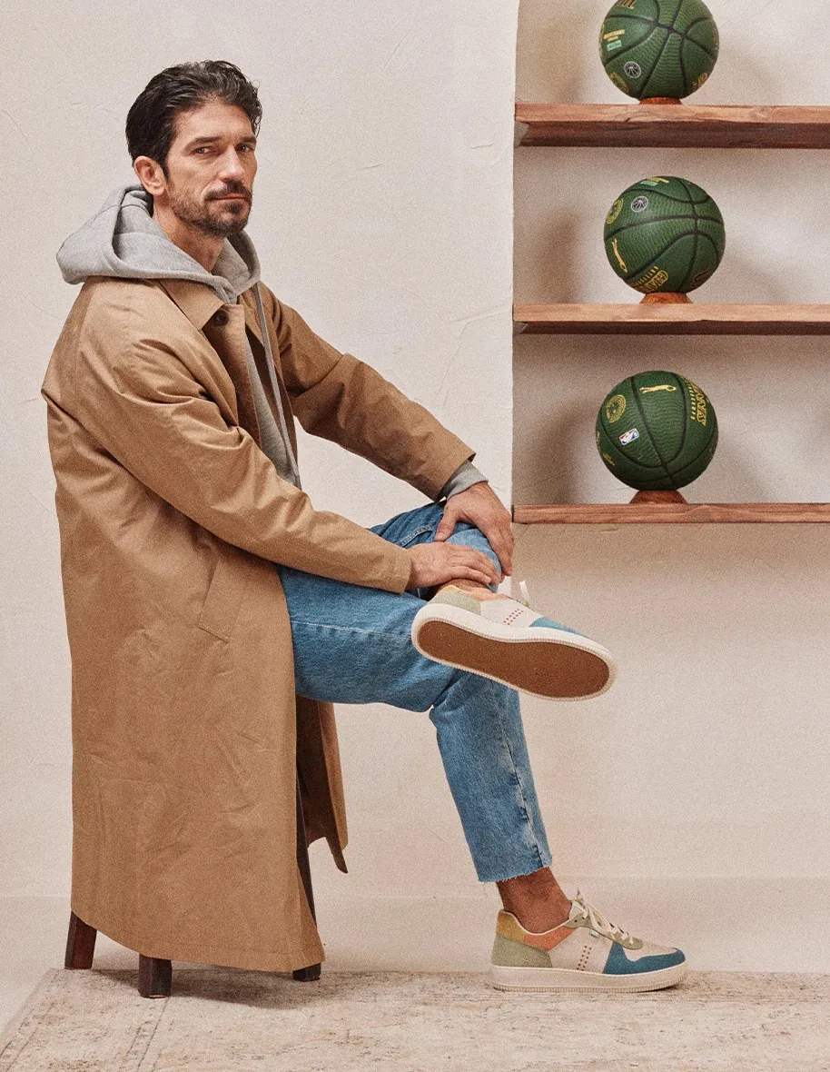 Baskets basses Maxence suède et cuir M.Moustache