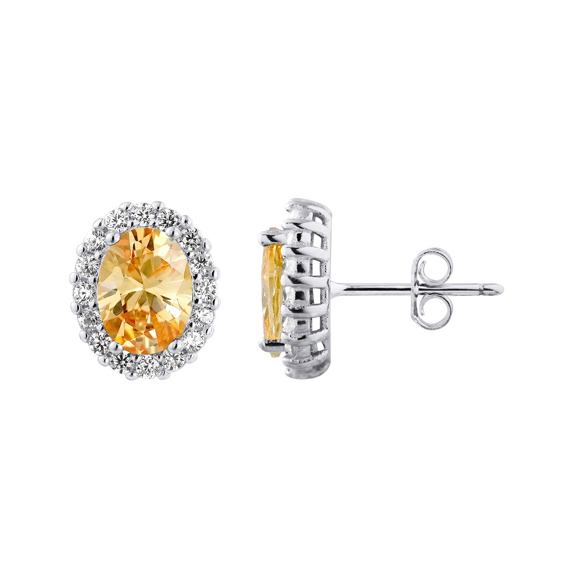 Boucles d'oreilles OVALE - Cristal - Oxyde de zirconium - Argent 925