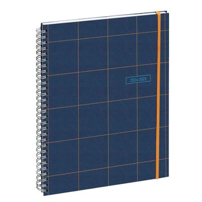 Agenda à spirale Casual - 1 semaine sur 2 pages - 16 mois - 15 x 21 cm - bleu foncé - Exacompta