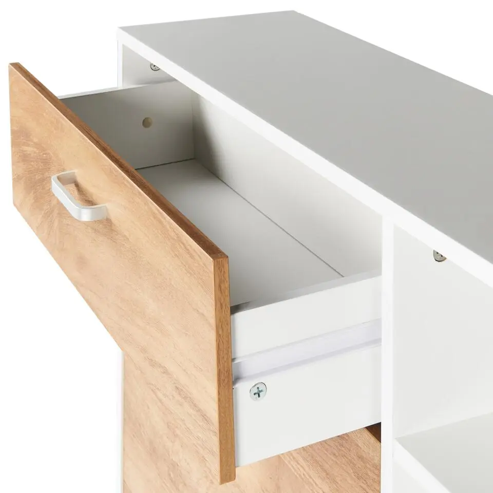 MACKAY - Schoenenkast - Lichthout/Wit - Vezelplaat