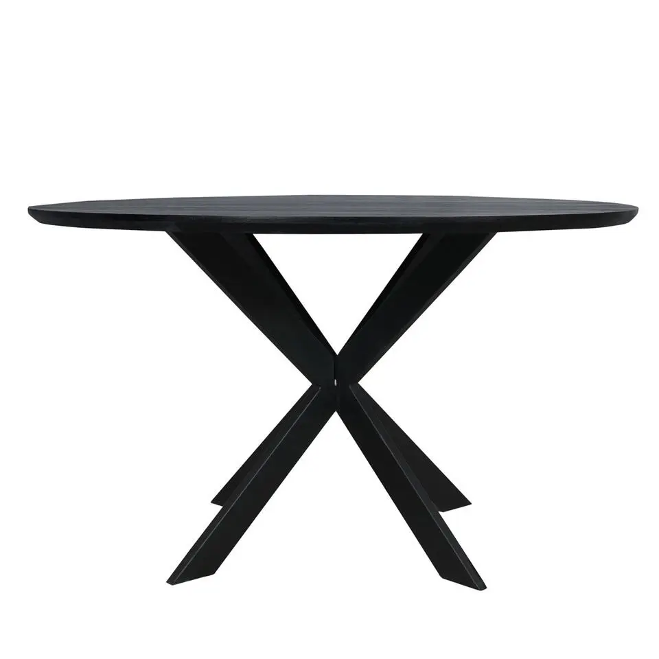 Eettafel Zwart Hout - 130x130x76cm - Ferris
