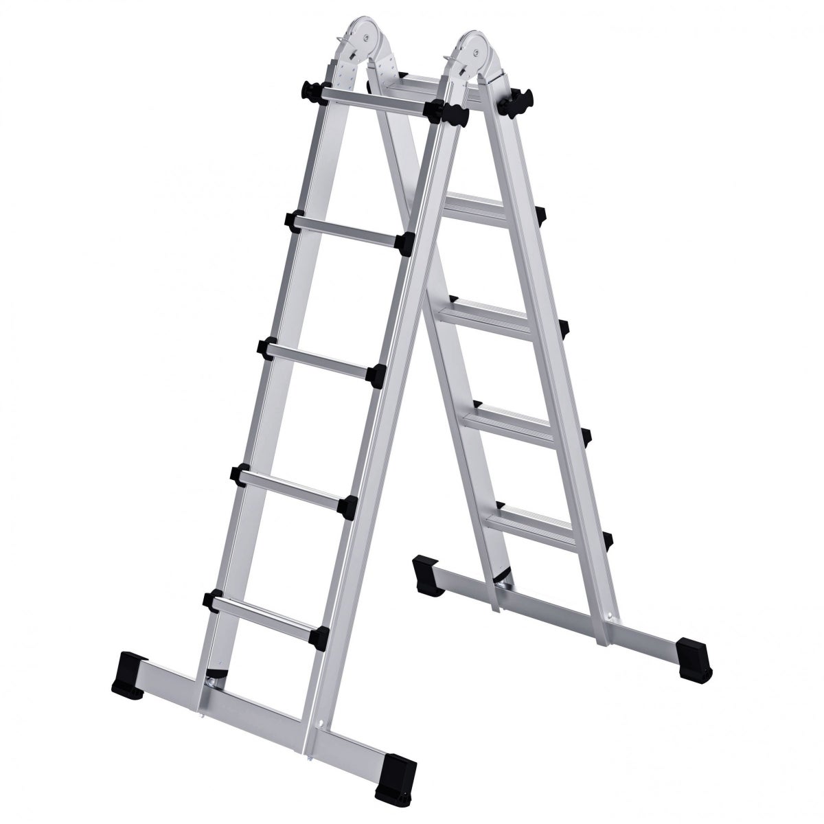 MUNK telescopische ladder met dwarsbalk, 4x5 sporten