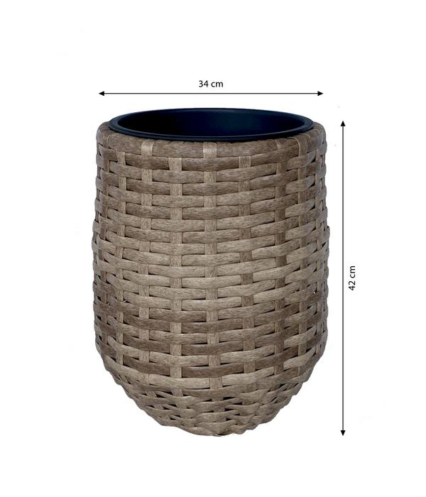 Dehner Polyrattan-Flechttopf Tulum, rund