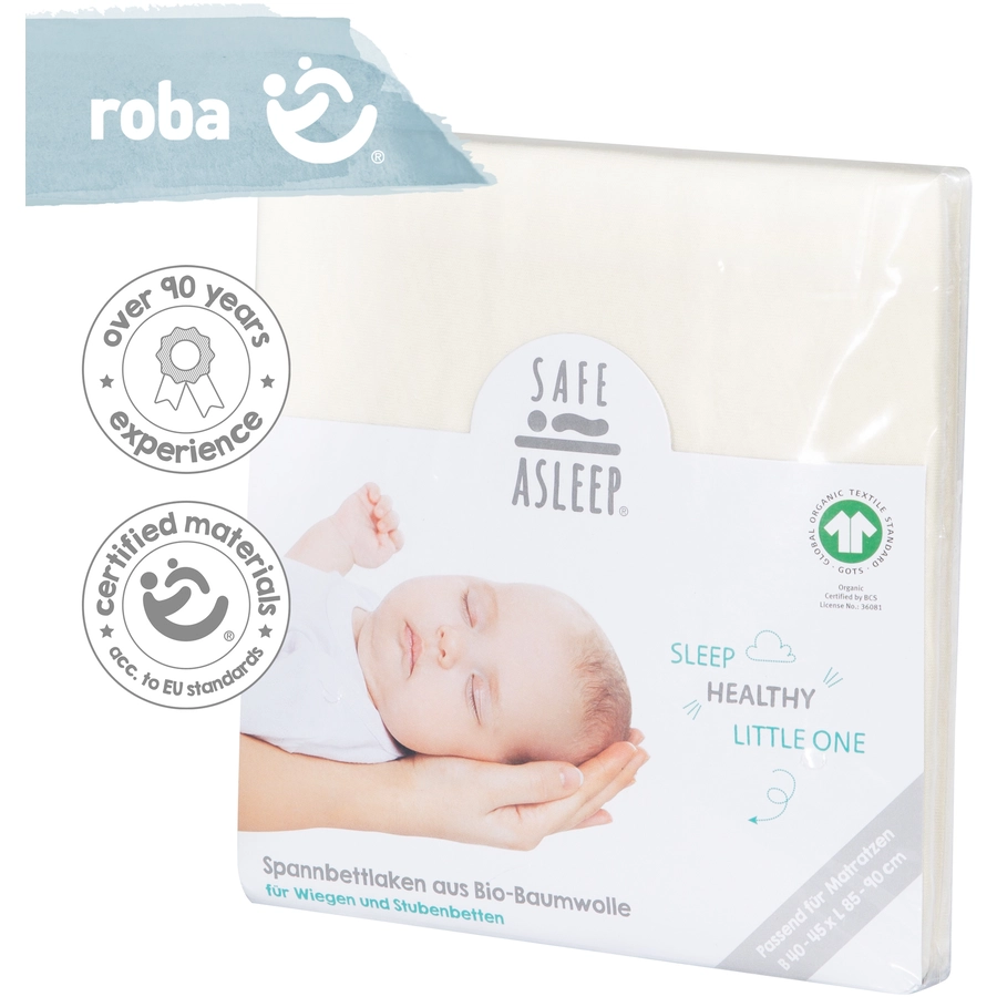 roba Spannbettlaken Jersey safe asleep® Canadian White 40x90 cm 45x90 cm