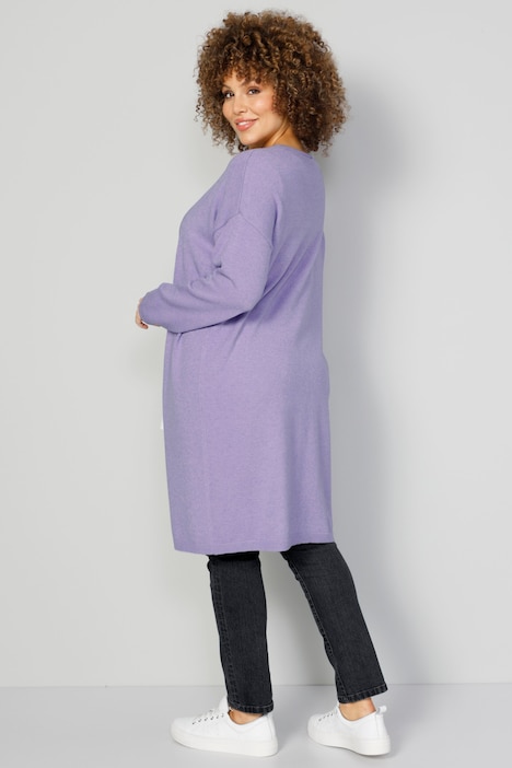Strickjacke, offene Form, Langarm