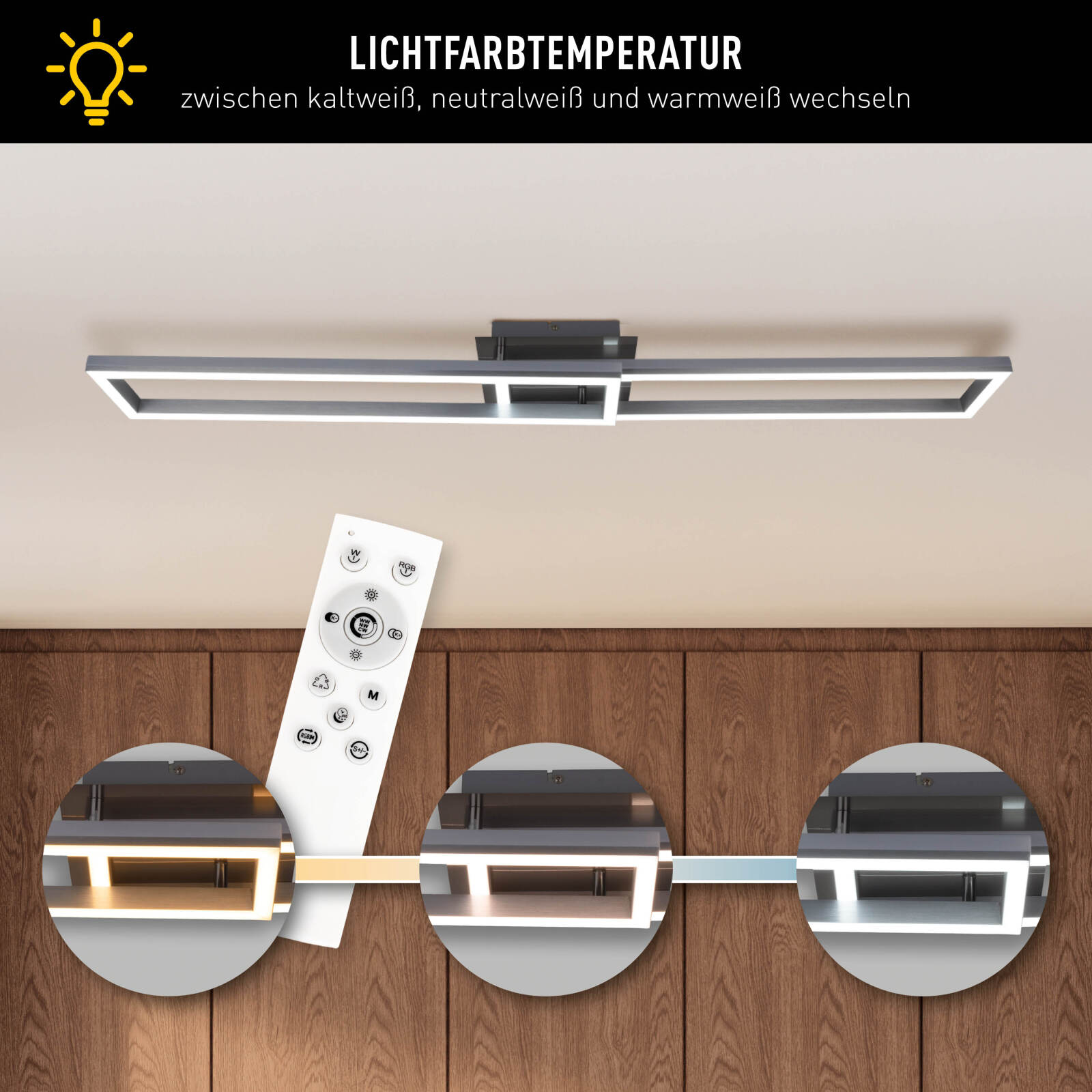 LED-Deckenleuchte - Aluminium - dimmbar