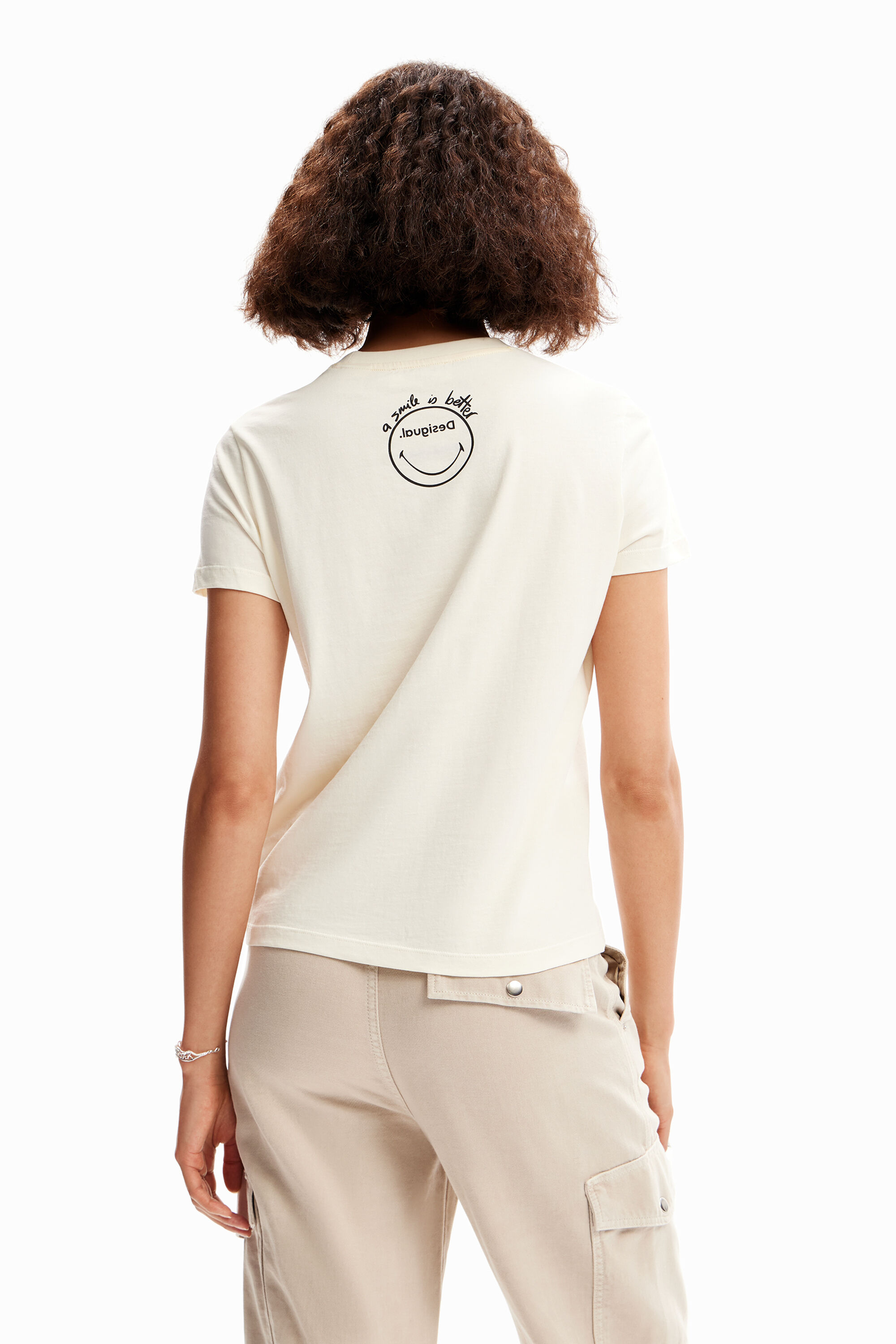 T-shirt Smiley fleurs
