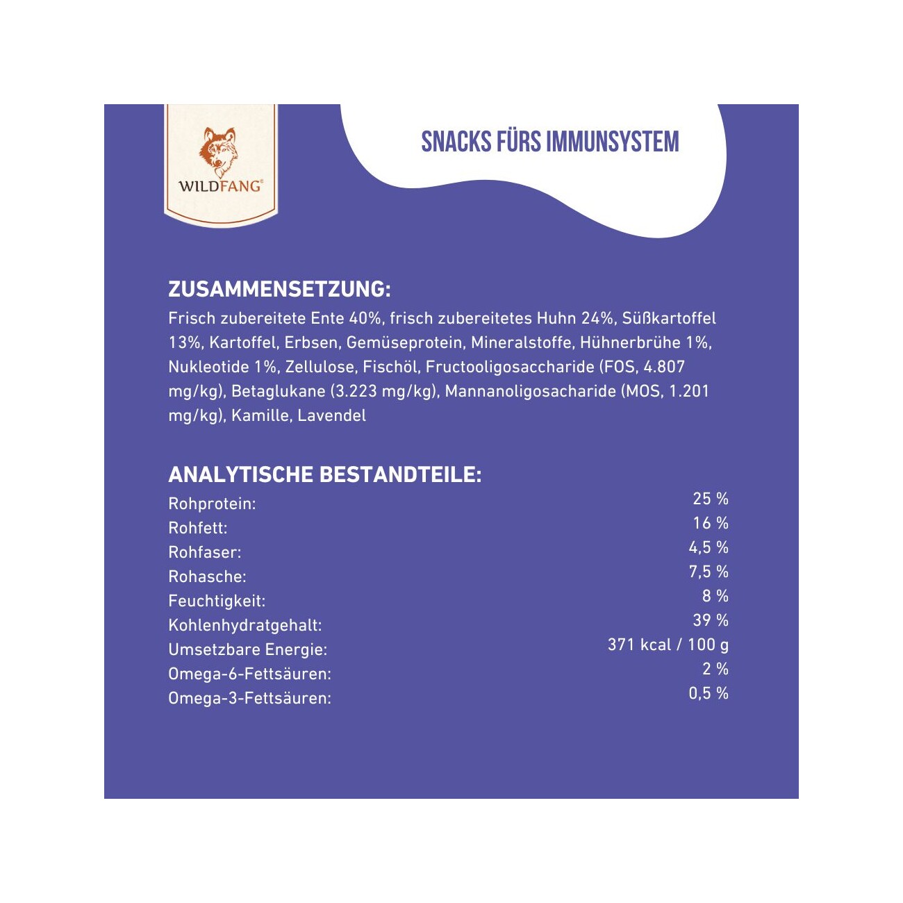 Wildfang Immunsystem Snacks - getreidefrei - 70 g
