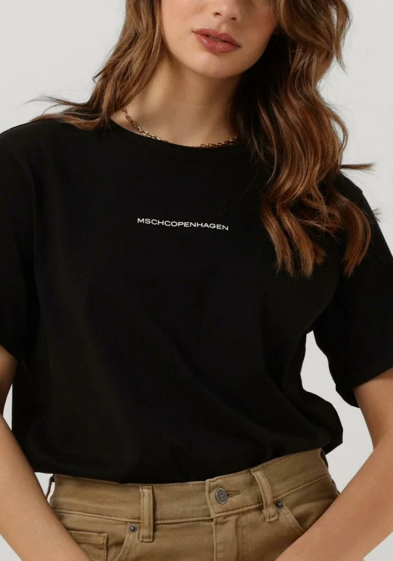 MSCH COPENHAGEN zwarte msch copenhagen t-shirt terina organic small logo tee