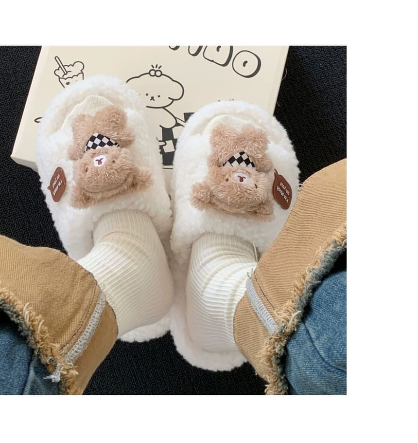 ZORI - Fleece pantoffels met beeraccent