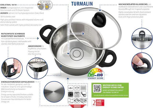 Elo Basic Milchtopf »Turmalin« 1 Stk. tlg. Edelstahl 18/8