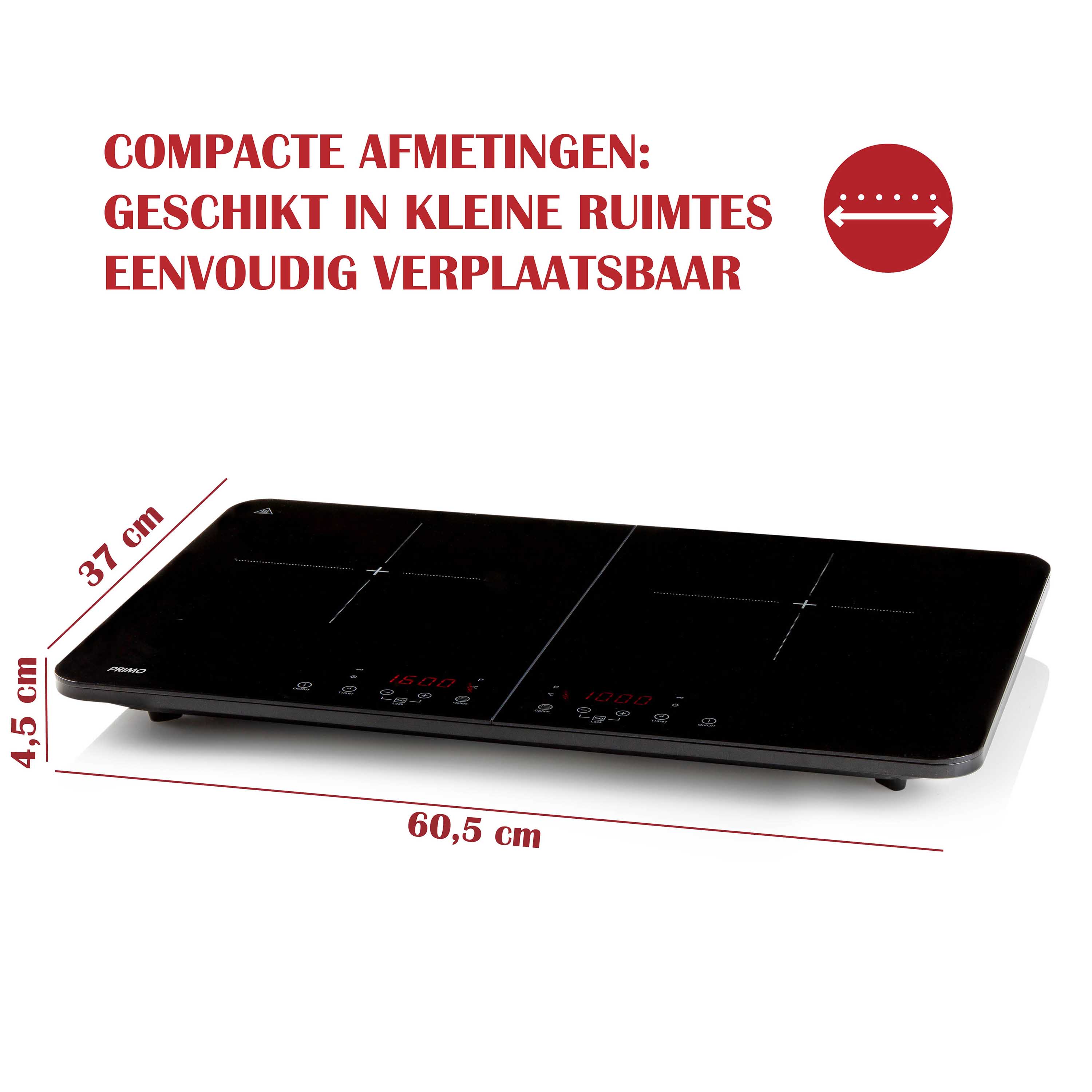 PRIMO PR301IKP dubbele inductiekookplaat