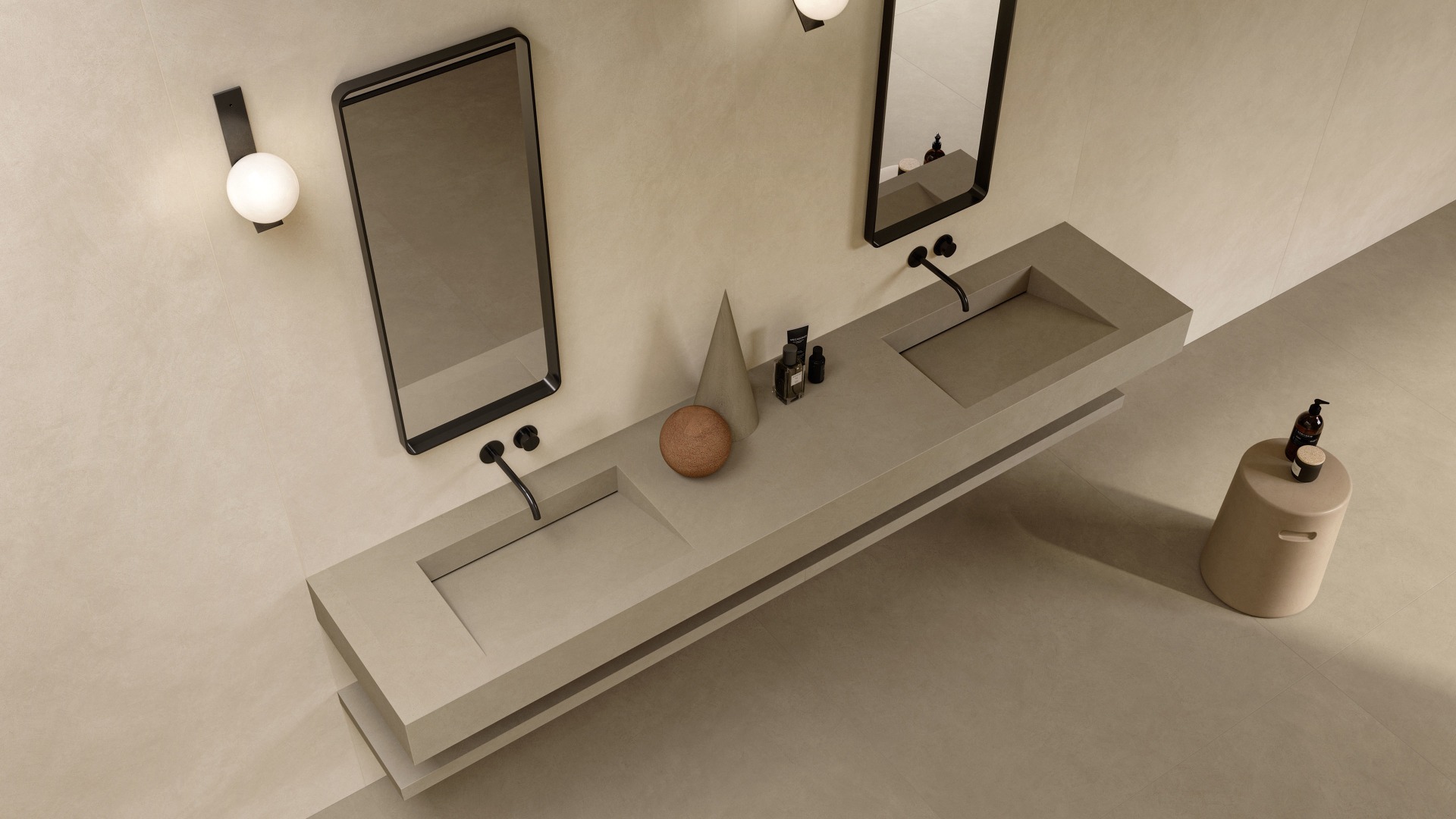 Valence Atlantic vloertegel betonlook 60x60cm beige mat gerectificeerd