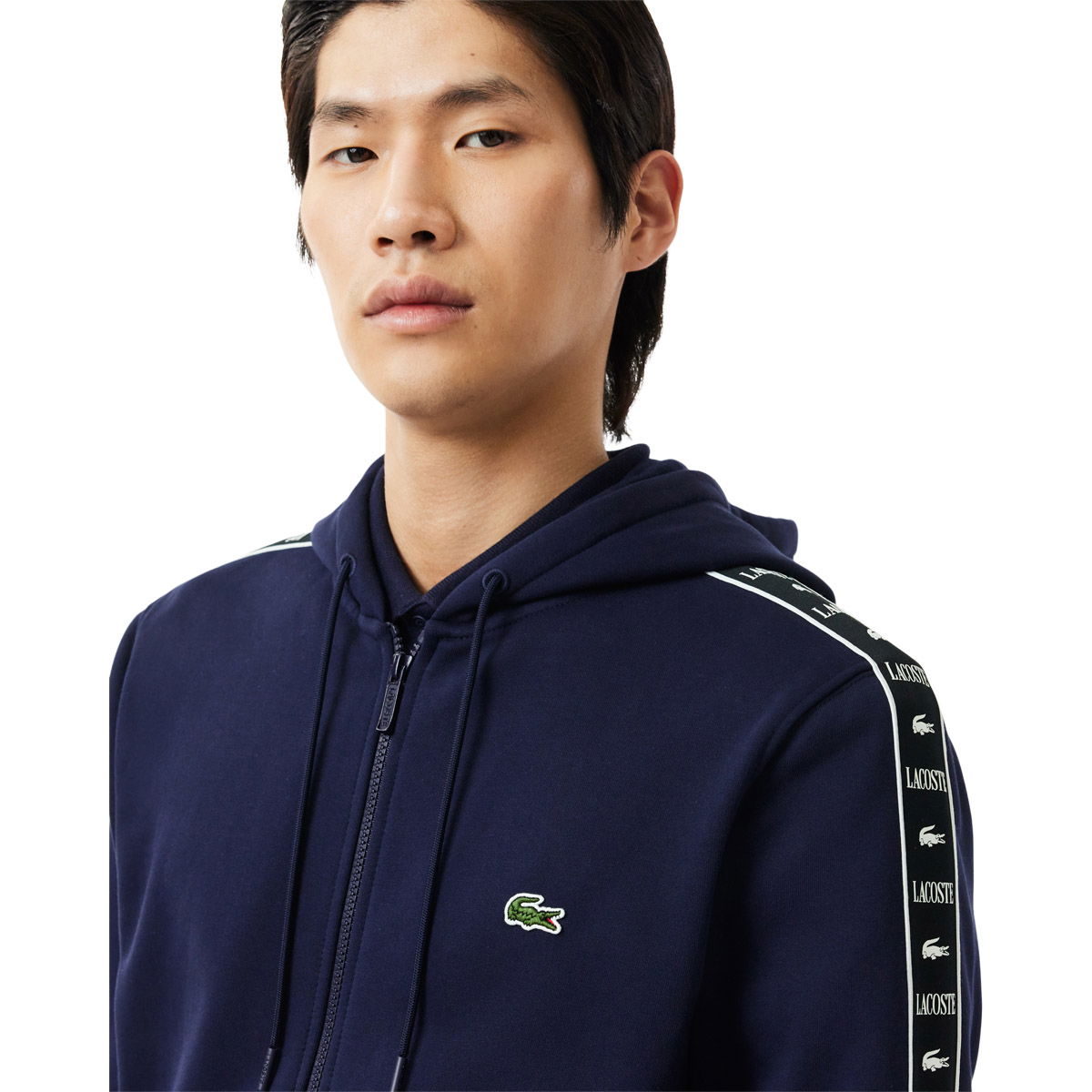 Lacoste Logo Stripe Full Zip Hættetrøje Herre