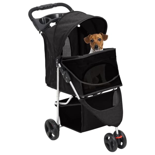 vidaXL Hundevogn sammenleggbar svart 80x46x98 cm oxford-stoff