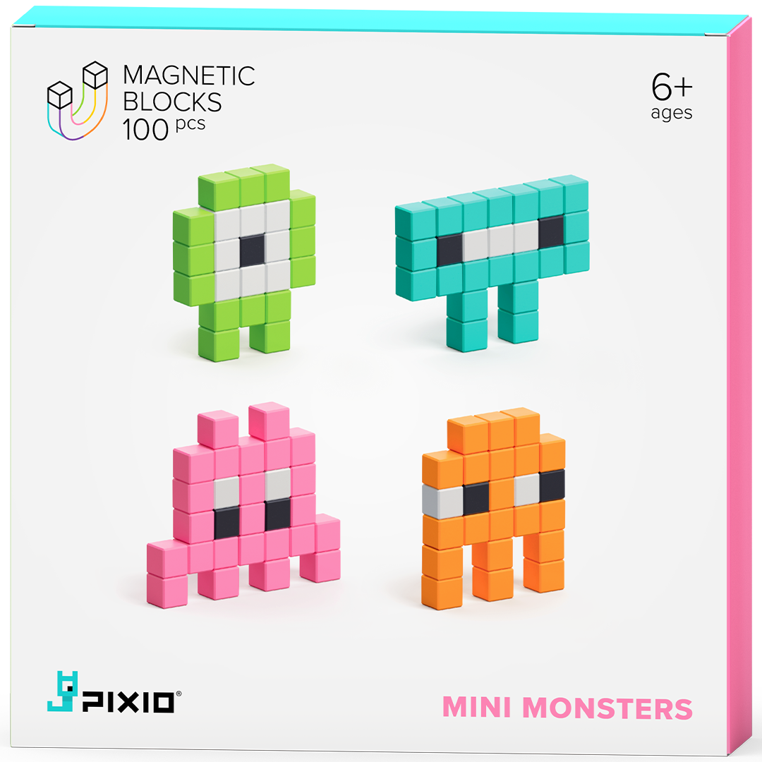 Pixio magnetische blokjes mini monsters - 100st | mini monsters