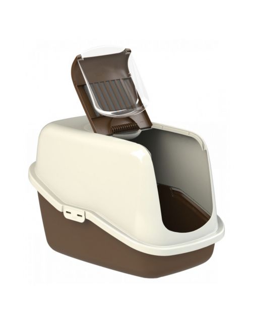 Peewee Startpakket Ecohus - Kattenbak - 56x39x38.5 cm Bruin Ivoor