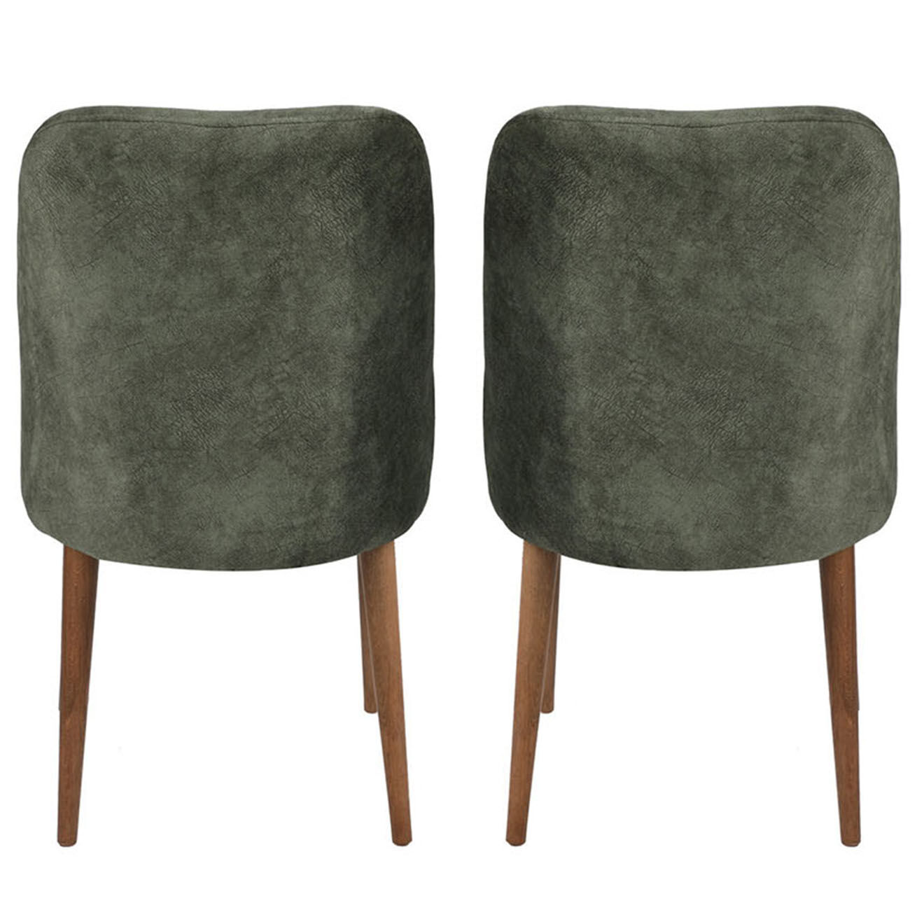 Wooden Art 2 Chaises Dallas noyer/vert foncé - 90x50x49 cm