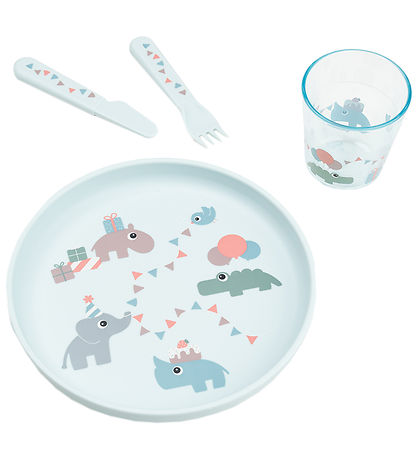 Done by Deer Geschirr-Set - 4 Teile - Celebration Blue