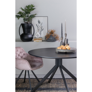 WOOOD eettafel Bruno zwart MDF ø 120 cm