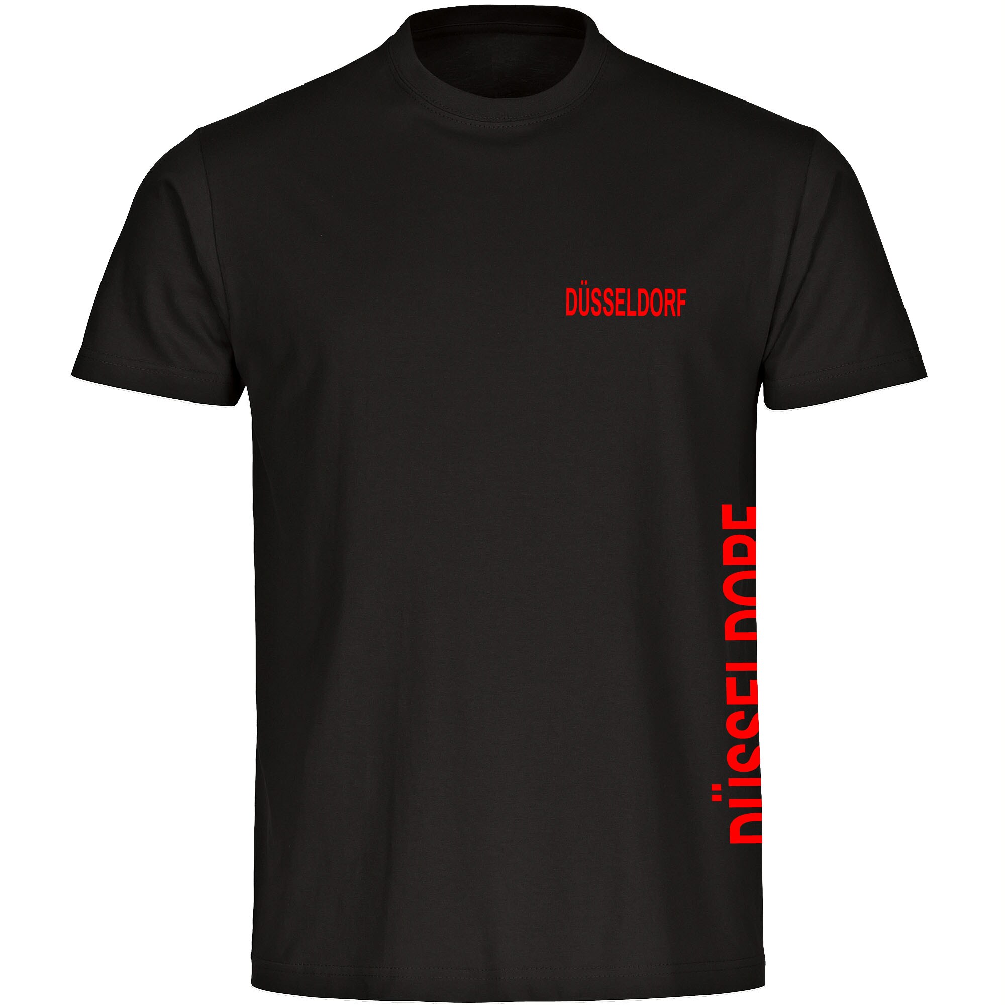 multifanshop® Kinder T-Shirt - Düsseldorf - Brust & Seite - Druck rot
