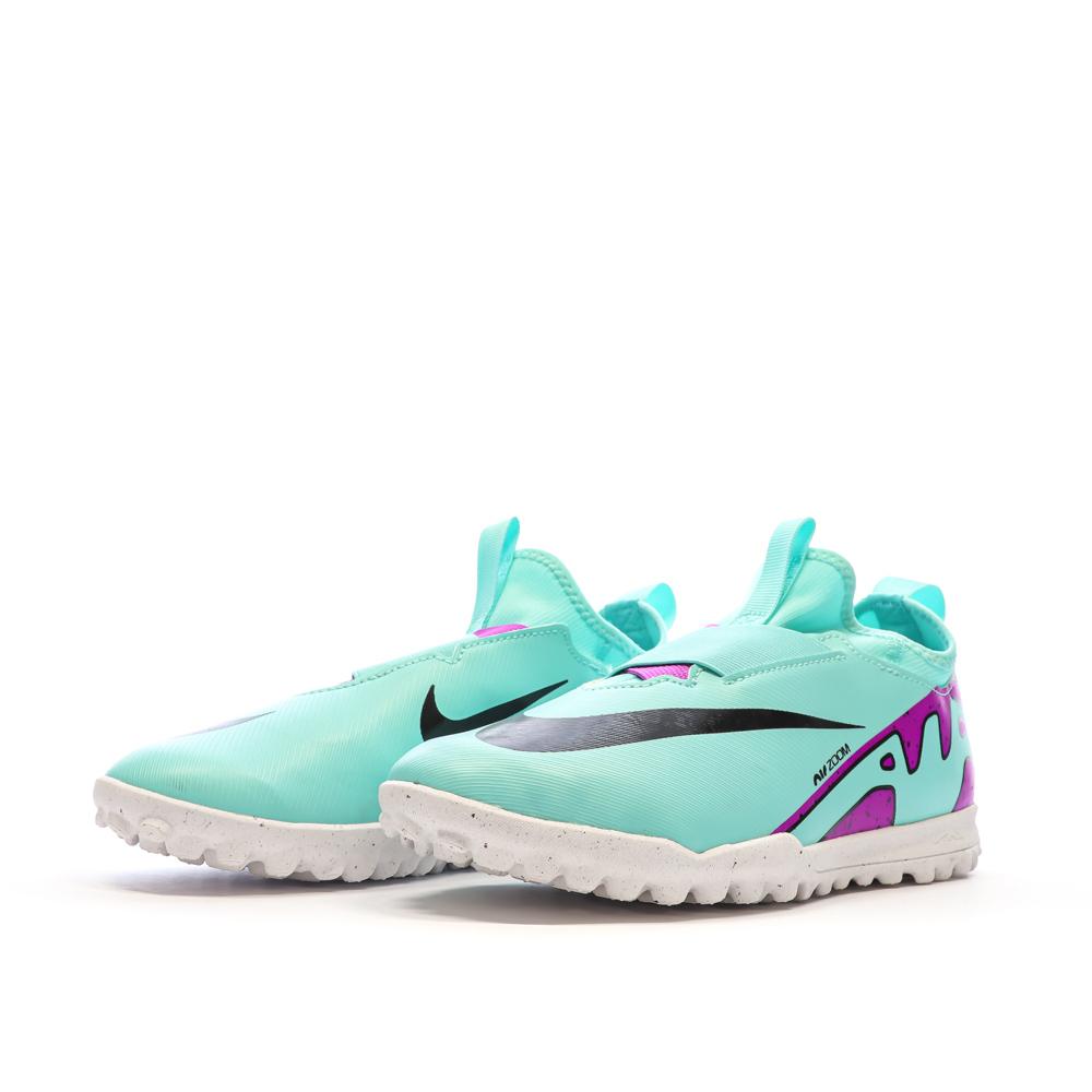 Nike Chaussures de Football Turquoise Junior Nike Jr Zoom Vapor 15 Academy TF