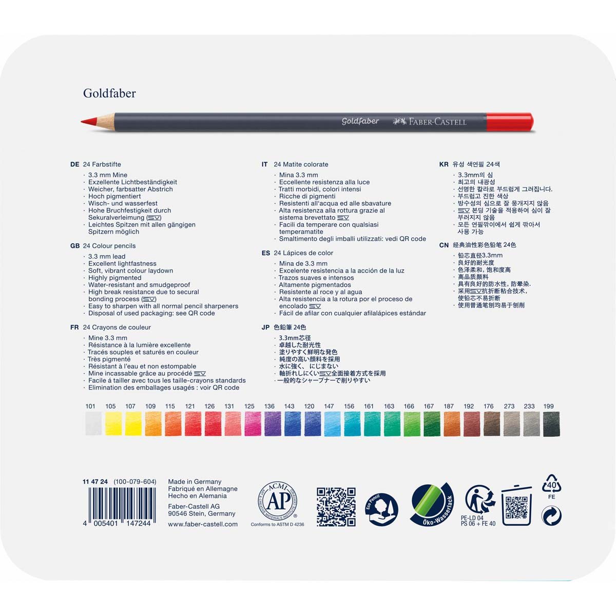 Faber-Castell Goldfaber Colour Pencil Tin Set Of 24