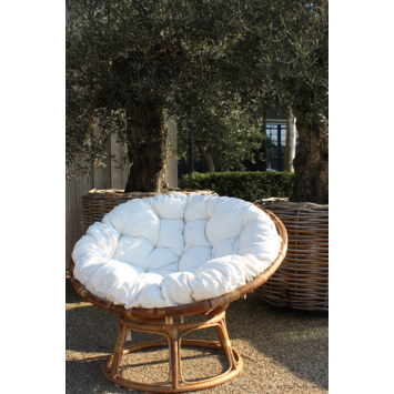 Loungestoel Papasan bruin rotan