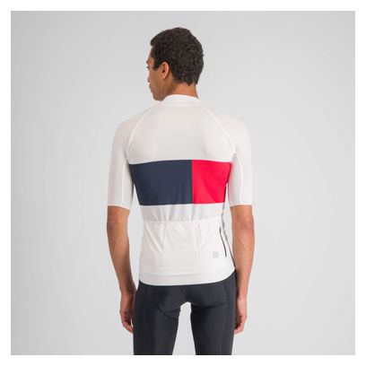 Maillot Manches Courtes Sportful Snap Blanc/Bleu/Rouge