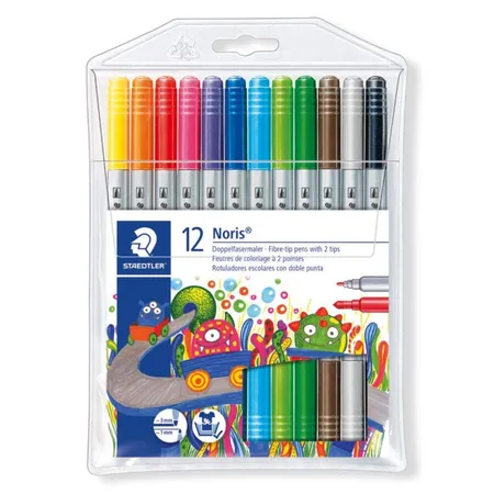STAEDTLER® Noris Club Doppelfasermaler, 12 Stück im Weichplastiketui