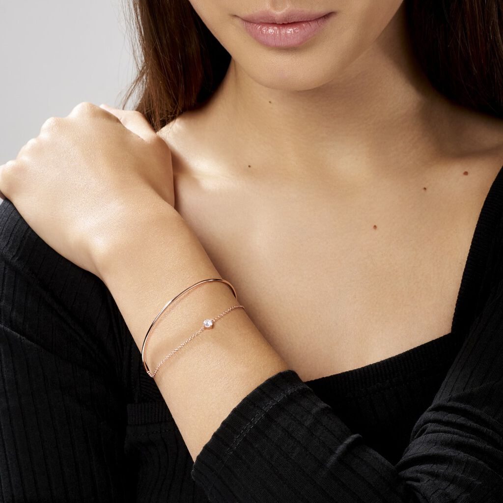 Bracelet Jonc Ruth Argent Rose Oxyde De Zirconium