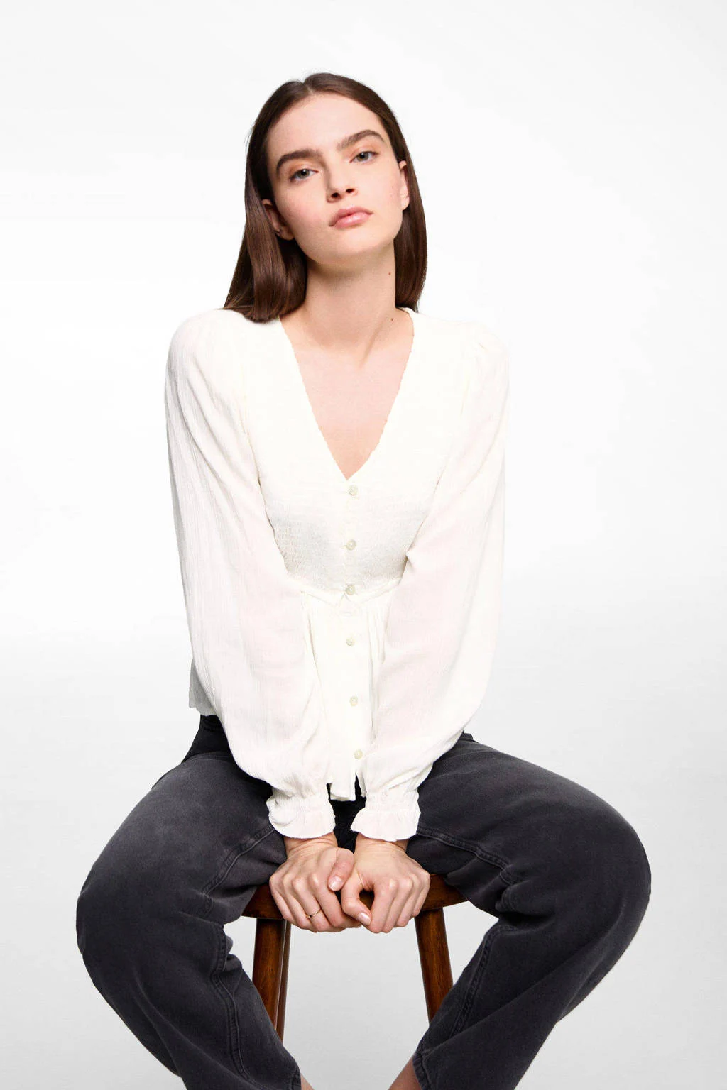 MANGO TEEN blouse naturel wit