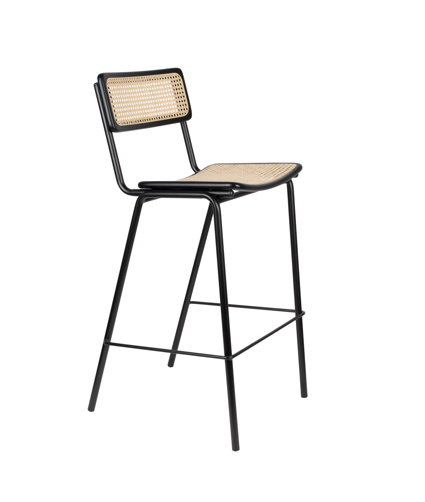 Barkruk Jort (zithoogte 77,50 cm) zwart/Naturel - set van 2