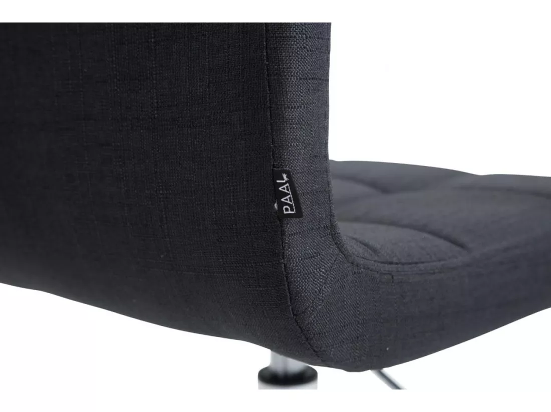 Chaise de bureau - Tissu & Métal chromé - Gris foncé - Lucy V2