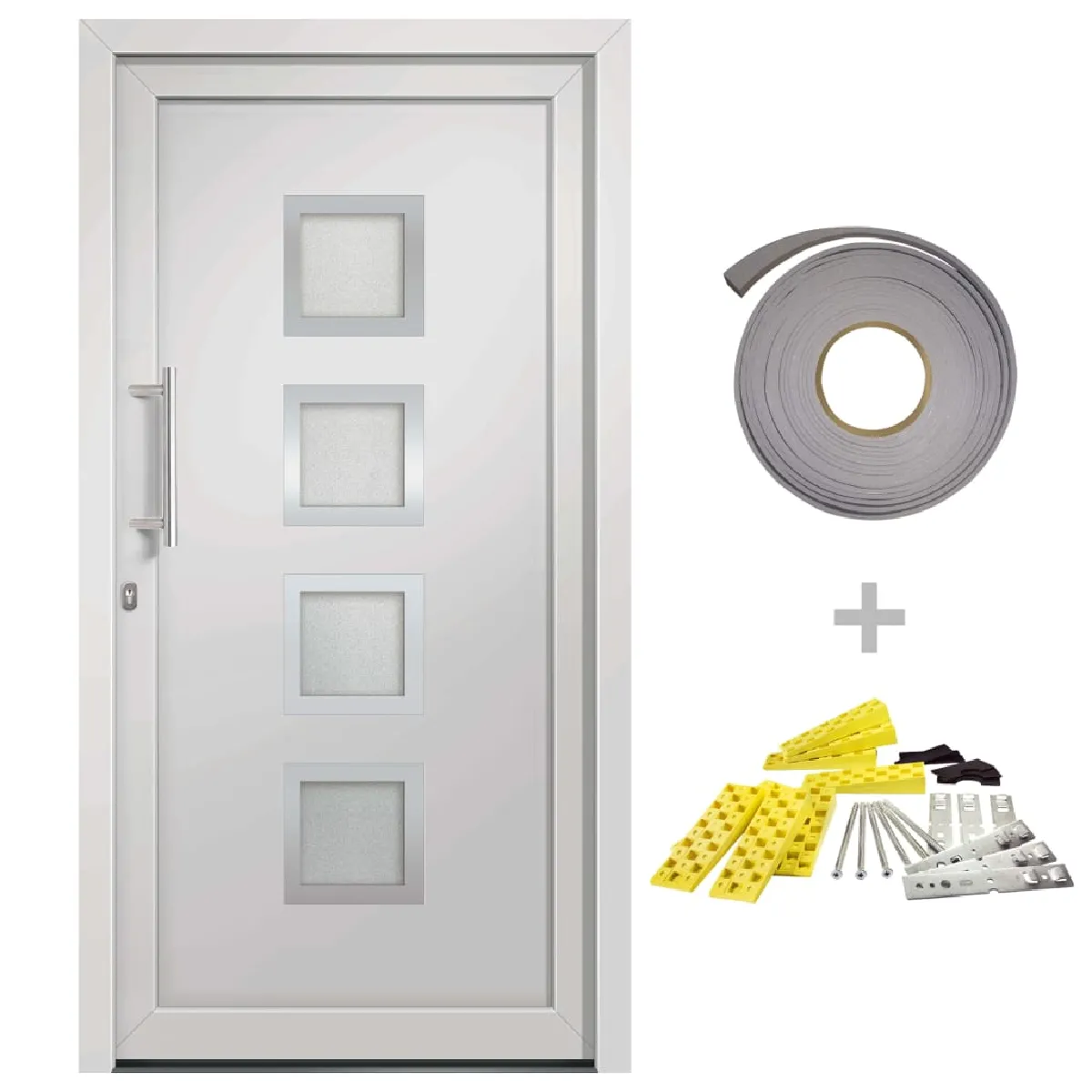 vidaXL Porte d'entrée Blanc 98x190 cm