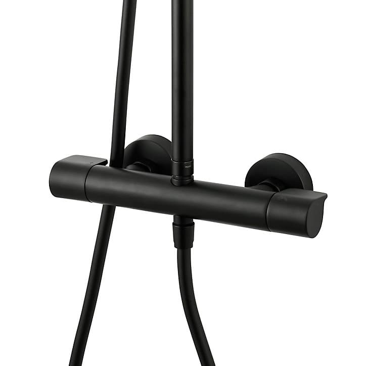 Colonne de douche thermostatique noire GoodHome Cavally
