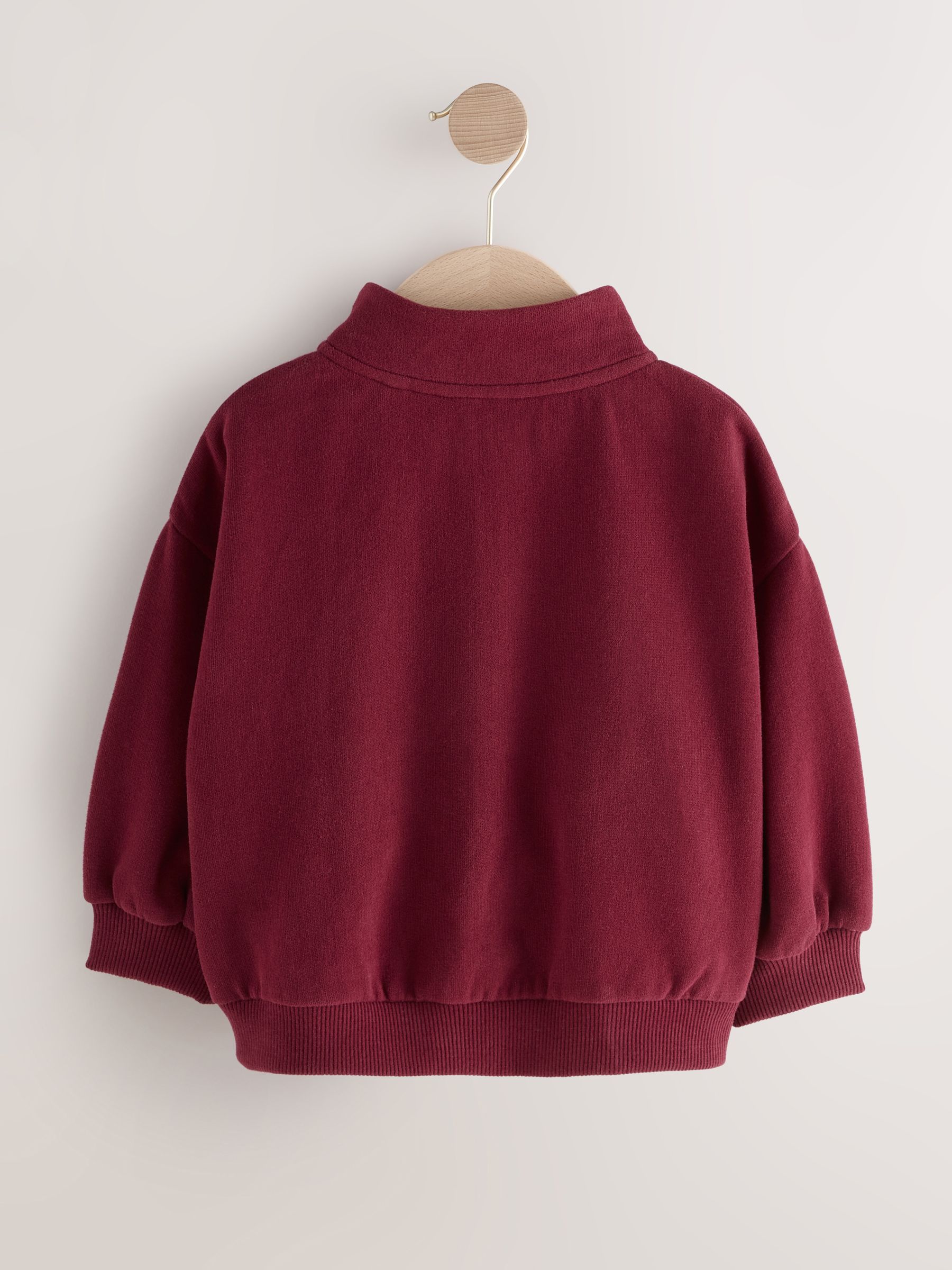 Bordeauxrood - Sweatshirt met kwartrits (3mnd -7jr)