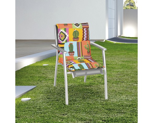 Kussen voor lage rugleuning 98 x 46 cm katoenmix stof groen blauw oranje