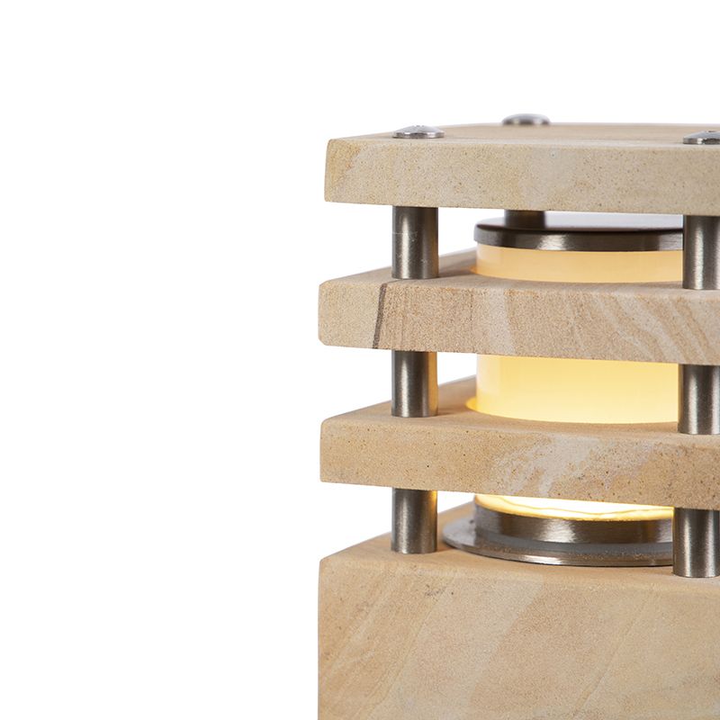 Moderne staande buitenlamp zandsteen 70 cm - Grumpy