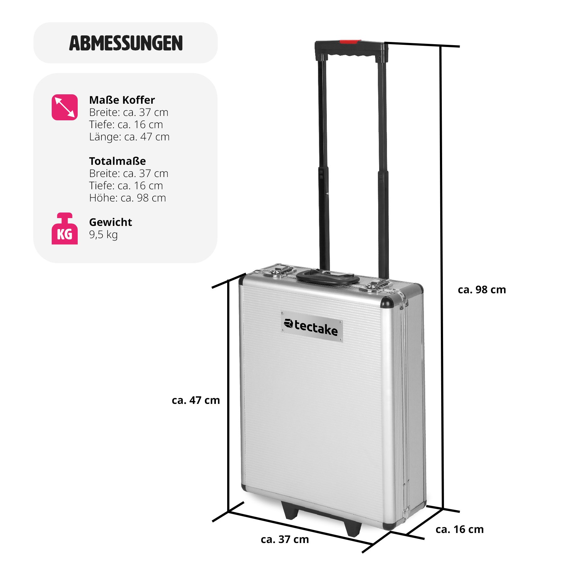 tectake® Werkzeugkoffer, 799-teilig, übersichtliche Anordnung auf 3 Ebenen, mit Klappgriff und Teleskopgriff, inklusive Handschuhe