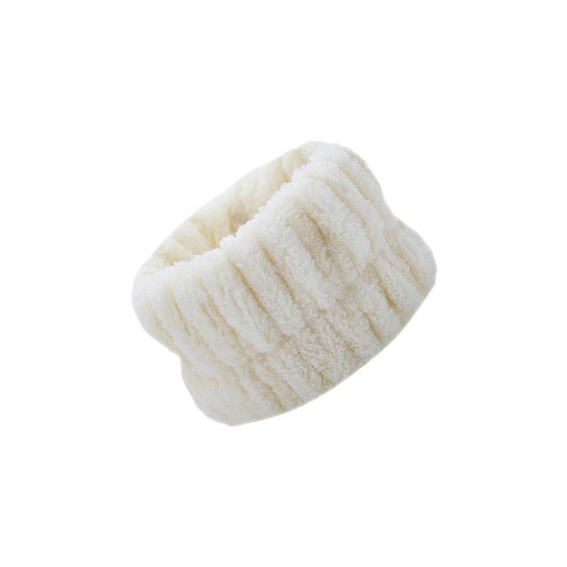 (1 Paar) Elastisches Handgelenk Mikrofaser Armband Gesichts Pflege Spa Waschband (One Size) - Weiss