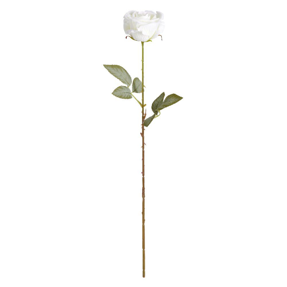 Fleur artificielle rose blanche H63cm