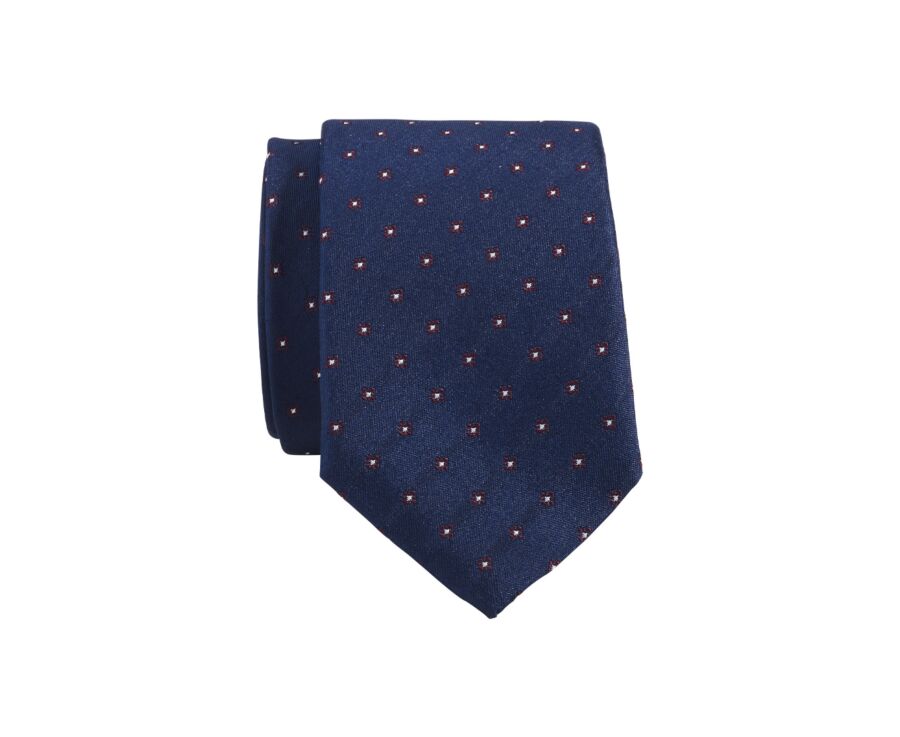 Cravate homme Soie Motif Micro Fleur Marine et Bordeaux