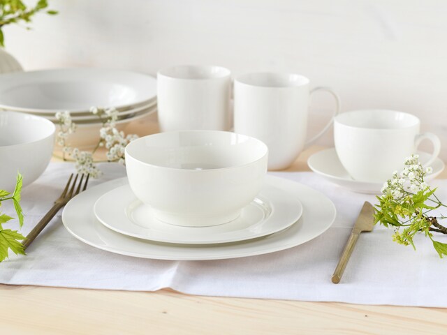CreaTable Kaffeebecher FLEUR ROYAL 6er Set creme weiß