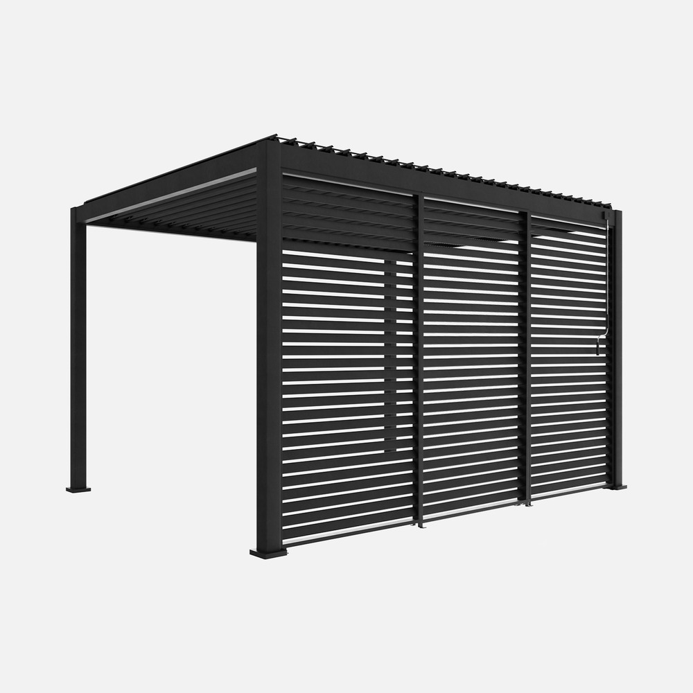 Pergola bioclimatique triomphe 3x4 + 3 persiennes 130cm pour le côté de 4m l 400 x p 300 x h 250 cm