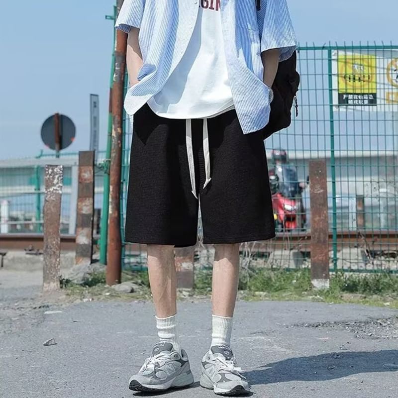Jozev - Effen shorts met trekkoordtaille