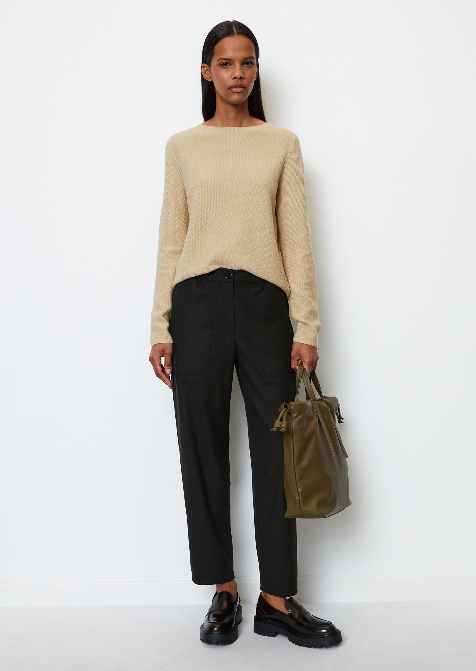 Elegante Cargo-Joggpants aus Viskose-Wolle-Mix