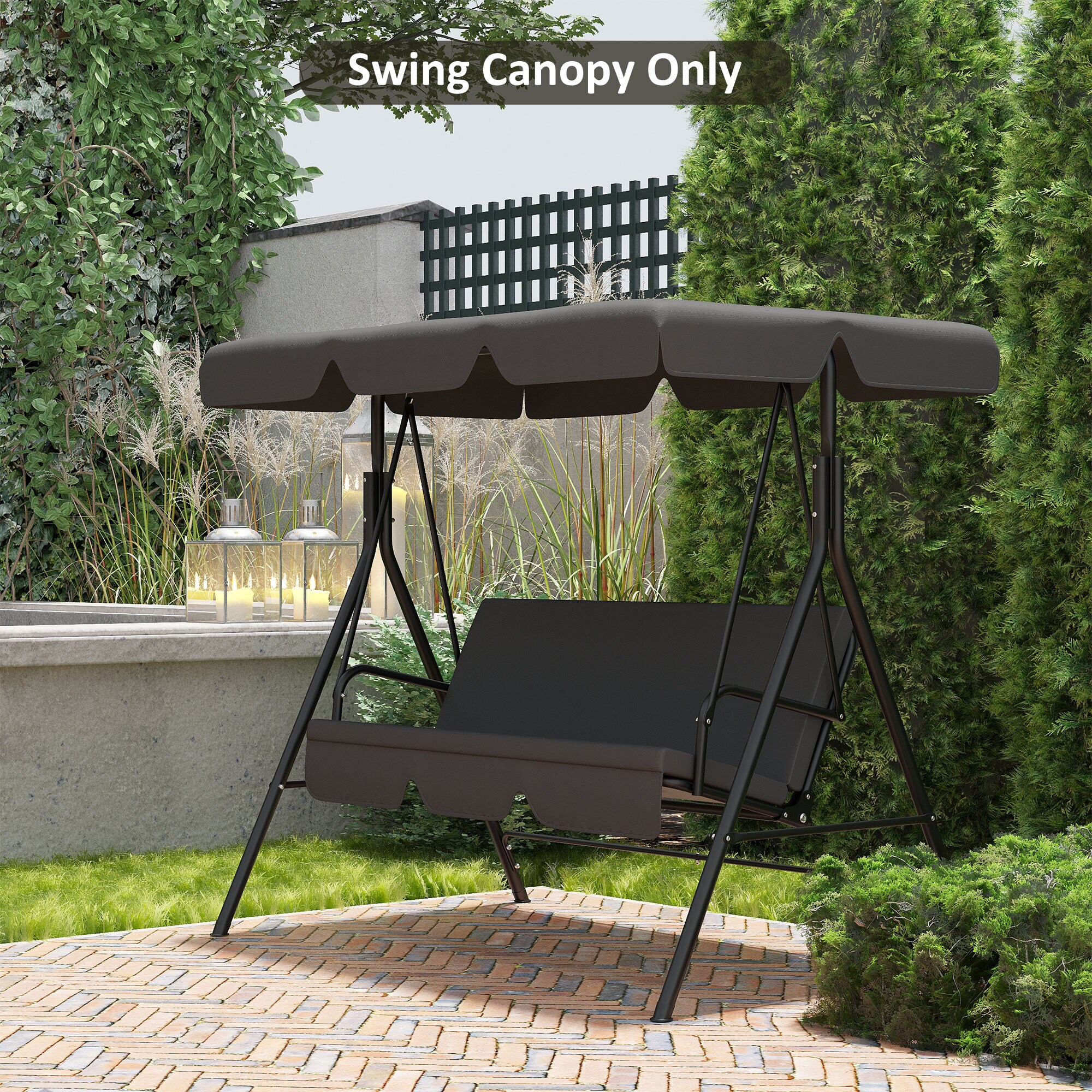 Outsunny Ersatzdach für 3-Sitzer Hollywoodschaukel grau 156L x 117B x 15H cm
